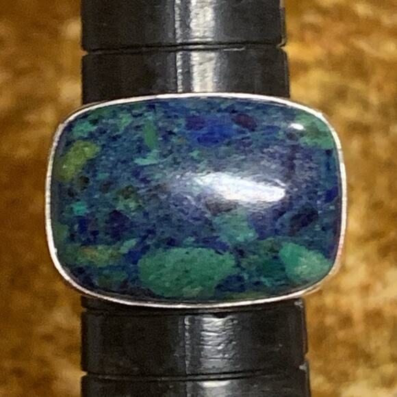 Jay King Ring Size 7 Sterling Silver and Azurite Statement Vintage - Picture 4 of 7